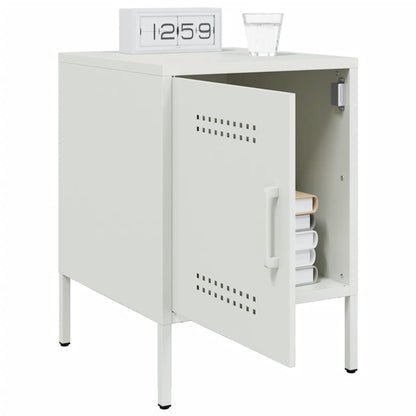 vidaXL Bedside Cabinets 2 pcs White 36x39x50,5 cm Steel