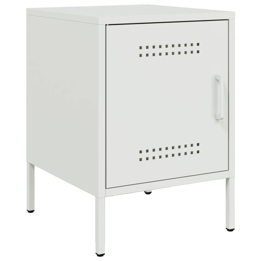 vidaXL Bedside Cabinets 2 pcs White 36x39x50.5 cm Steel