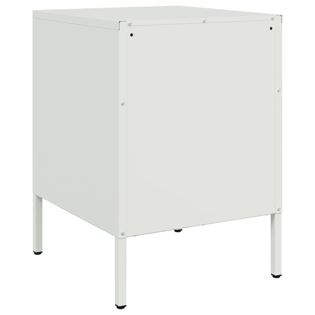 vidaXL Bedside Cabinets 2 pcs White 36x39x50.5 cm Steel