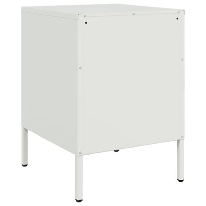 vidaXL Bedside Cabinets 2 pcs White 36x39x50.5 cm Steel