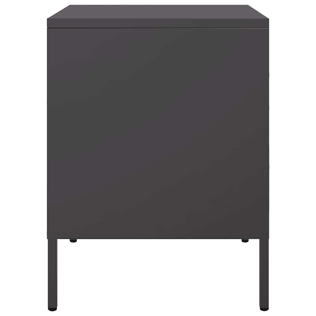 vidaXL Bedside Cabinet Black 36x39x50.5 cm Steel