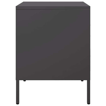 vidaXL Bedside Cabinet Black 36x39x50.5 cm Steel