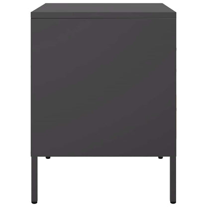 vidaXL Bedside Cabinets 2 pcs Black 36x39x50.5 cm Steel