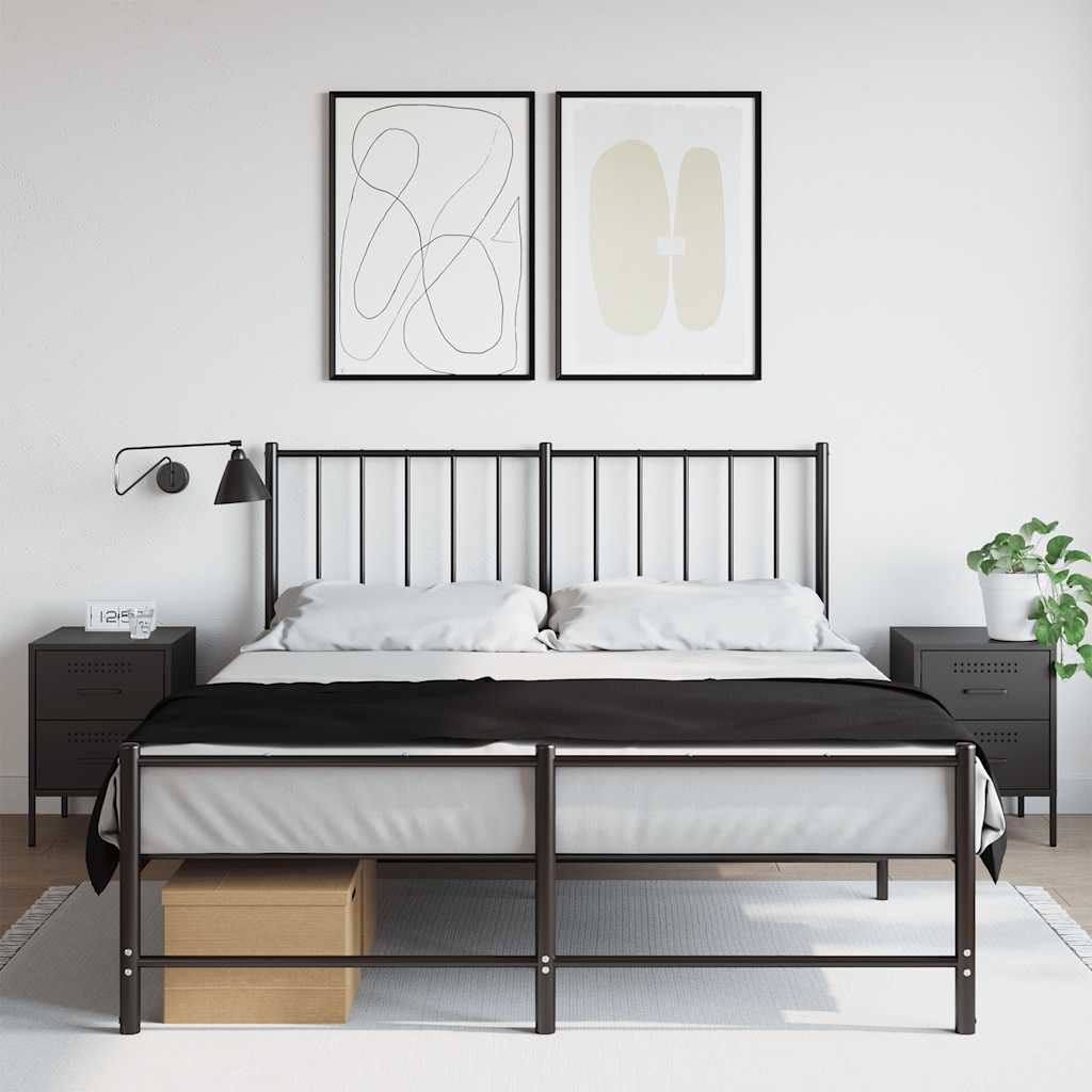 vidaXL Bedside Cabinets 2 pcs Black 36x39x50.5 cm Steel