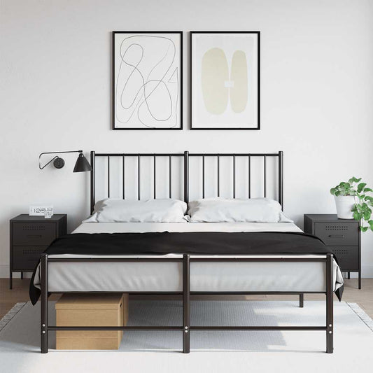 vidaXL Bedside Cabinets 2 pcs Black 36x39x50.5 cm Steel