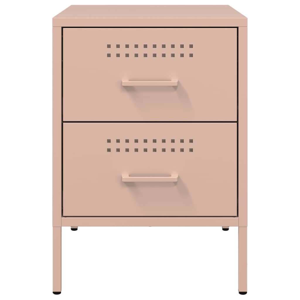 vidaXL Bedside Cabinet Pink 36x39x50.5 cm Steel