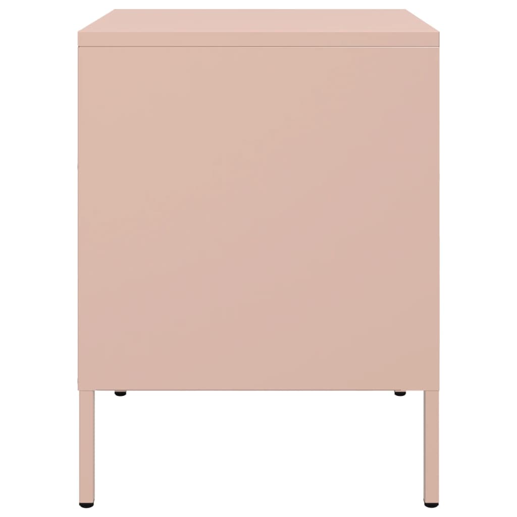 vidaXL Bedside Cabinet Pink 36x39x50.5 cm Steel