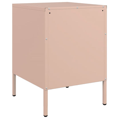 vidaXL Bedside Cabinet Pink 36x39x50.5 cm Steel