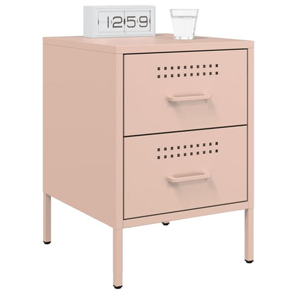 vidaXL Bedside Cabinets 2 pcs Pink 36x39x50.5 cm Steel