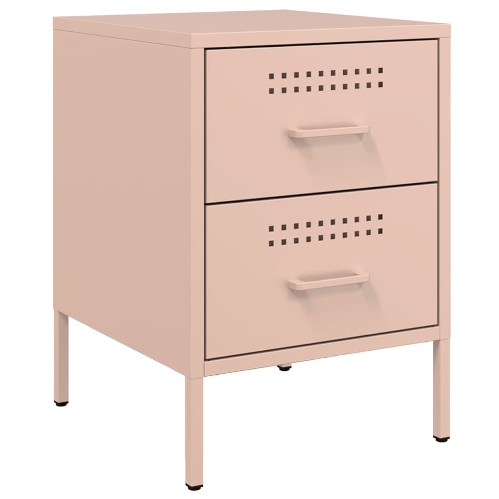 vidaXL Bedside Cabinets 2 pcs Pink 36x39x50.5 cm Steel