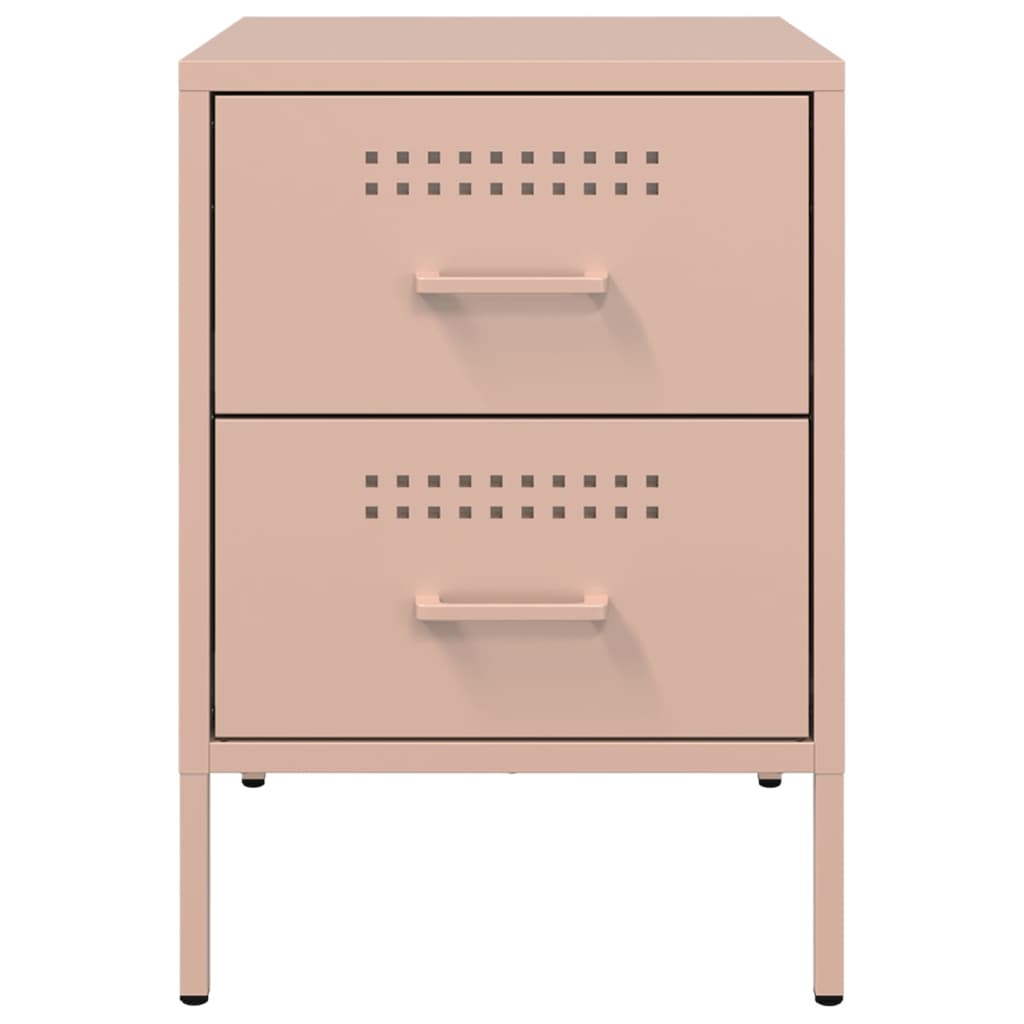 vidaXL Bedside Cabinets 2 pcs Pink 36x39x50.5 cm Steel
