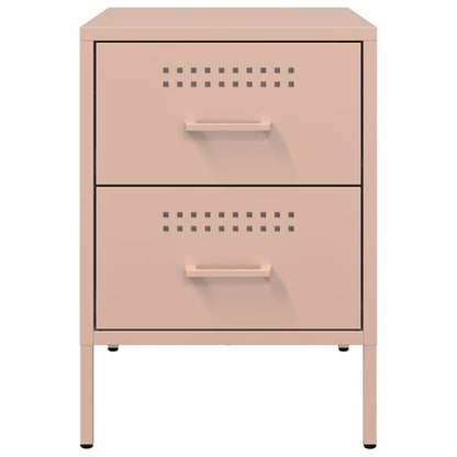 vidaXL Bedside Cabinets 2 pcs Pink 36x39x50.5 cm Steel