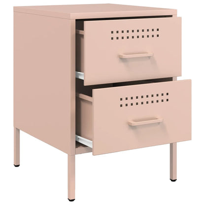 vidaXL Bedside Cabinets 2 pcs Pink 36x39x50.5 cm Steel