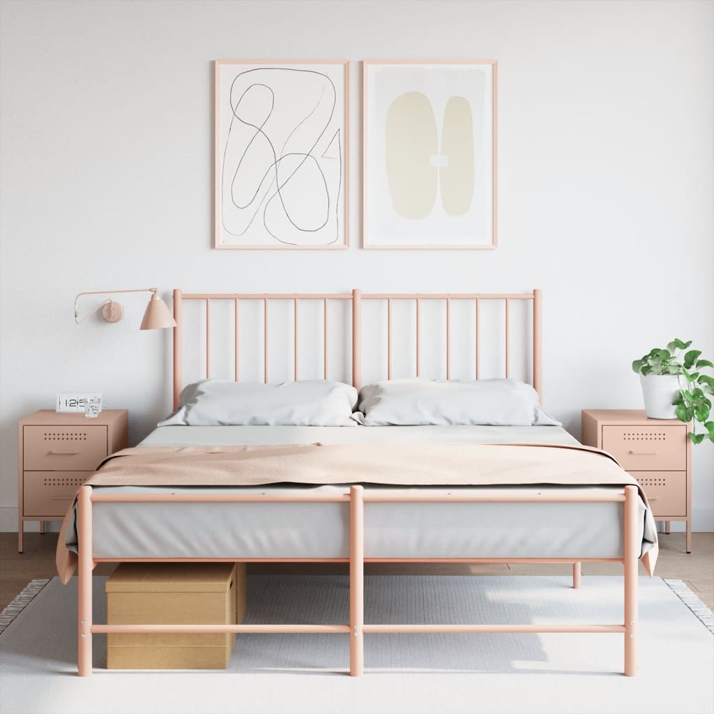 vidaXL Bedside Cabinets 2 pcs Pink 36x39x50.5 cm Steel