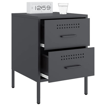 vidaXL Bedside Cabinets 2 pcs Anthracite 36x39x50.5 cm Steel