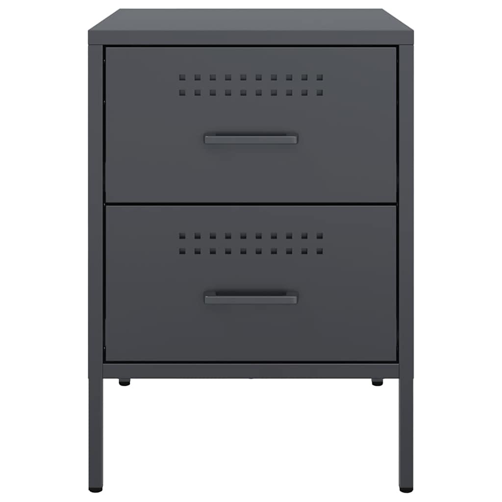 vidaXL Bedside Cabinets 2 pcs Anthracite 36x39x50.5 cm Steel