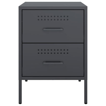vidaXL Bedside Cabinets 2 pcs Anthracite 36x39x50.5 cm Steel