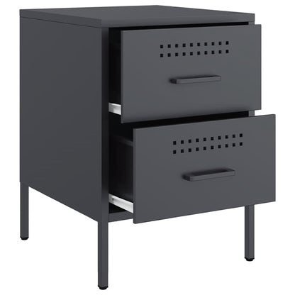 vidaXL Bedside Cabinets 2 pcs Anthracite 36x39x50.5 cm Steel