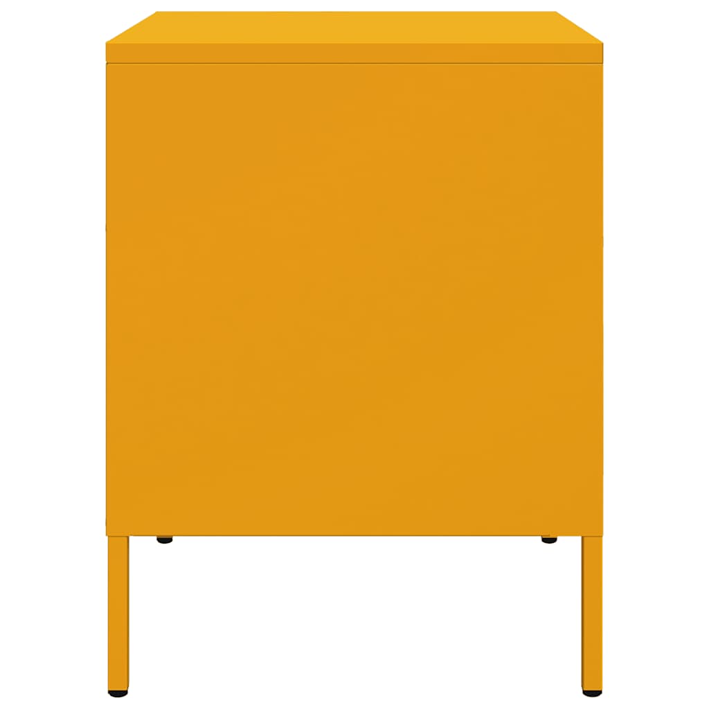 vidaXL Bedside Cabinet Mustard Yellow 36x39x50.5 cm Steel