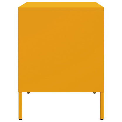 vidaXL Bedside Cabinet Mustard Yellow 36x39x50.5 cm Steel