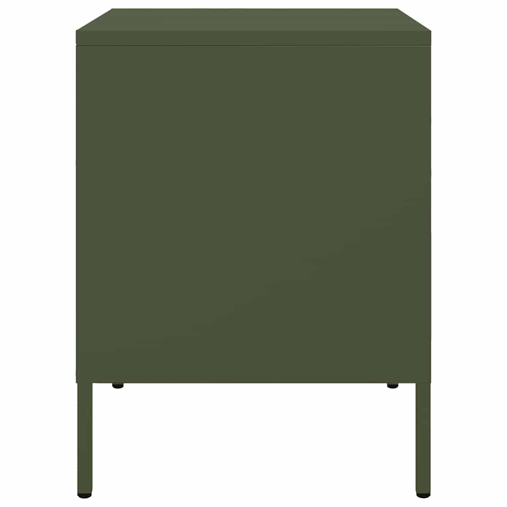 vidaXL Bedside Cabinets 2 pcs Olive Green 36x39x50.5 cm Steel