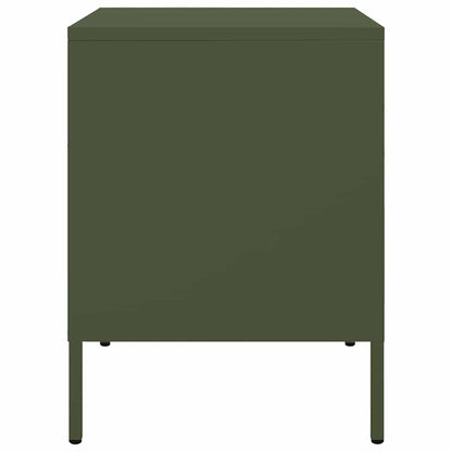 vidaXL Bedside Cabinets 2 pcs Olive Green 36x39x50.5 cm Steel