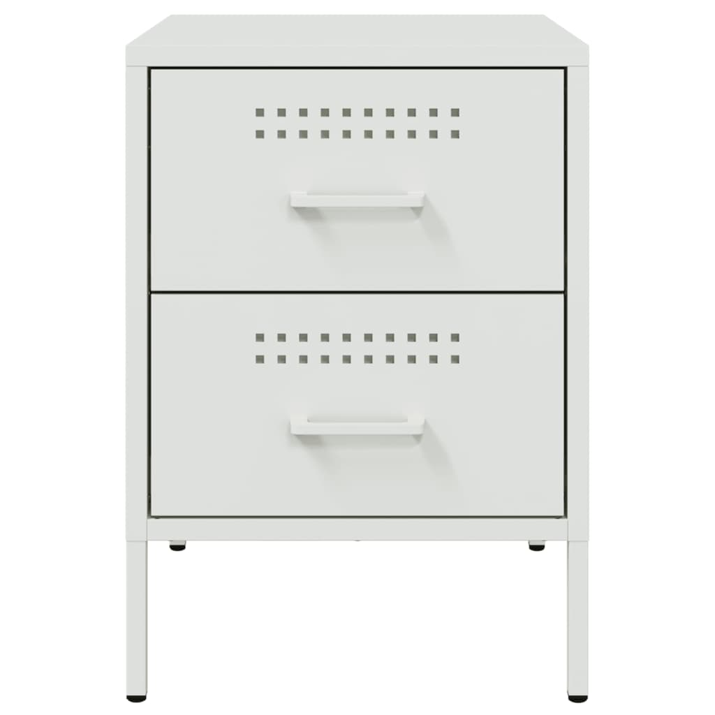 vidaXL Bedside Cabinet White 36x39x50.5 cm Steel
