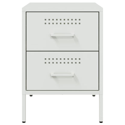 vidaXL Bedside Cabinet White 36x39x50.5 cm Steel