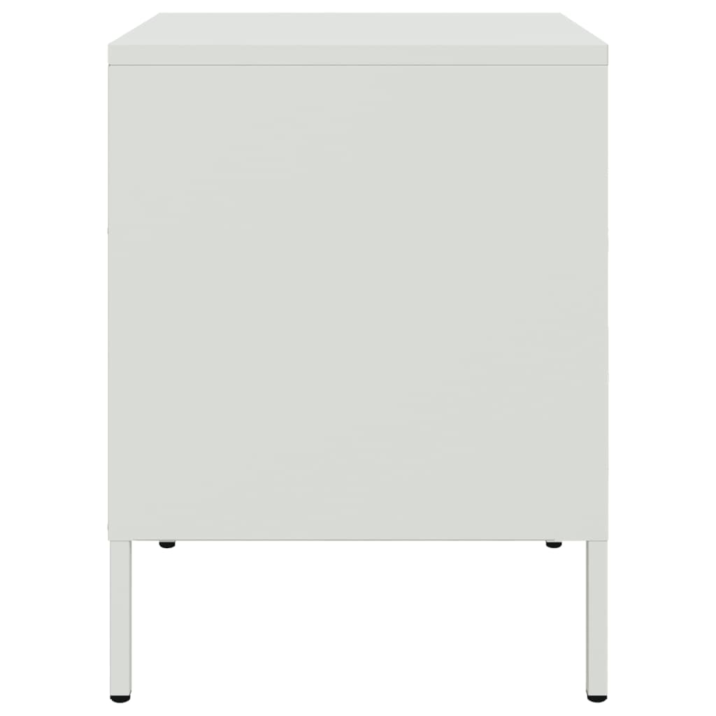 vidaXL Bedside Cabinet White 36x39x50.5 cm Steel