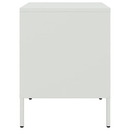 vidaXL Bedside Cabinet White 36x39x50.5 cm Steel