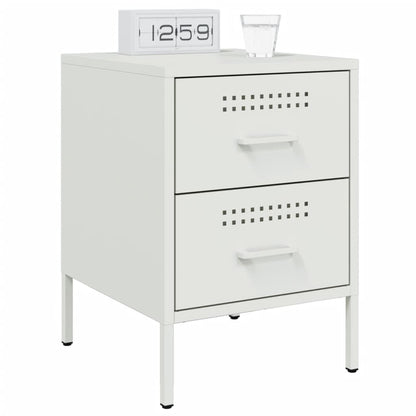 vidaXL Bedside Cabinets 2 pcs White 36x39x50.5 cm Steel