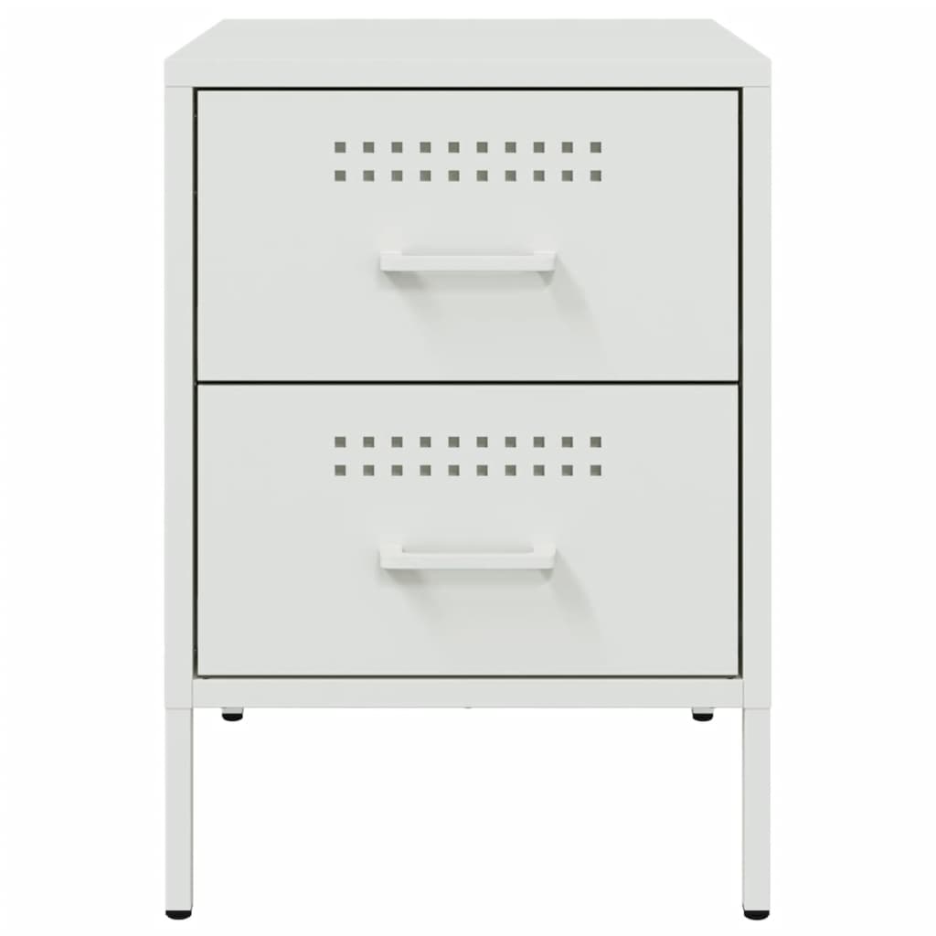 vidaXL Bedside Cabinets 2 pcs White 36x39x50.5 cm Steel
