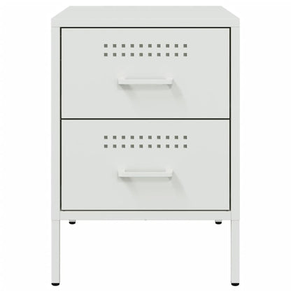 vidaXL Bedside Cabinets 2 pcs White 36x39x50.5 cm Steel