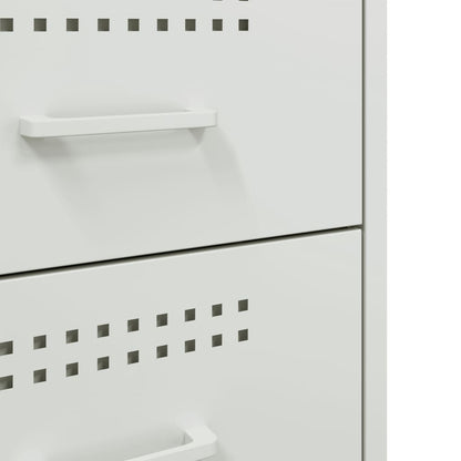 vidaXL Bedside Cabinets 2 pcs White 36x39x50.5 cm Steel