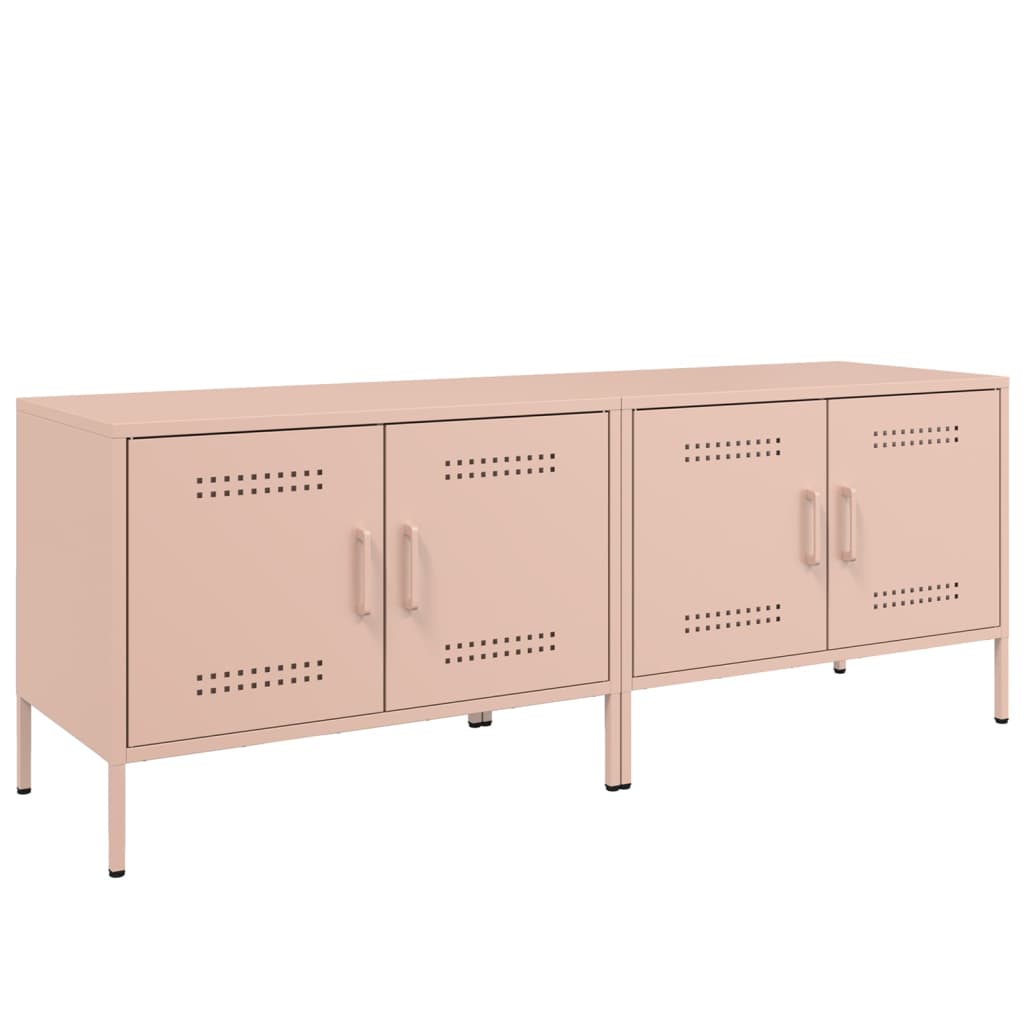 vidaXL TV Cabinets 2 pcs Pink 68x39x50.5 cm Steel