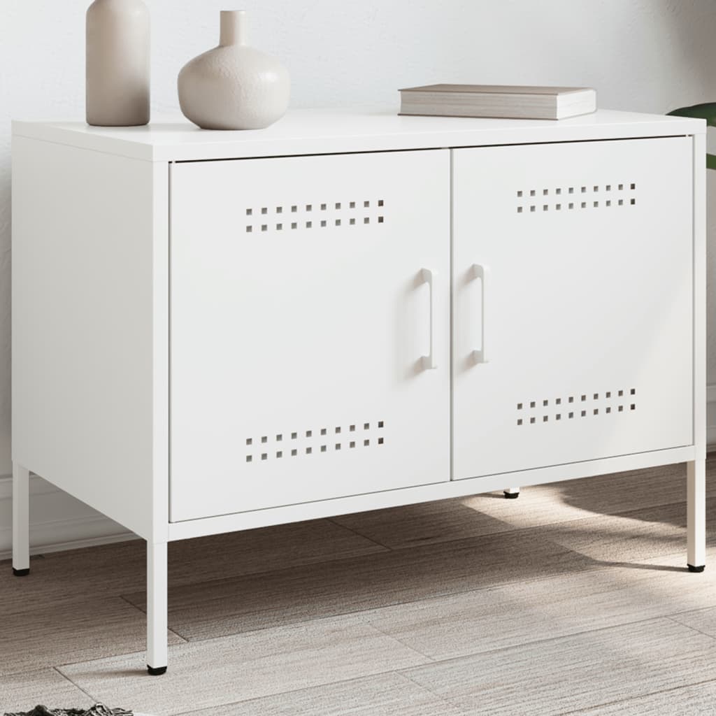 vidaXL TV Cabinet White 68x39x50.5 cm Steel