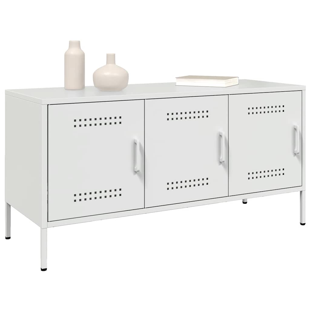 vidaXL TV Cabinet White 100.5x39x50.5 cm Steel