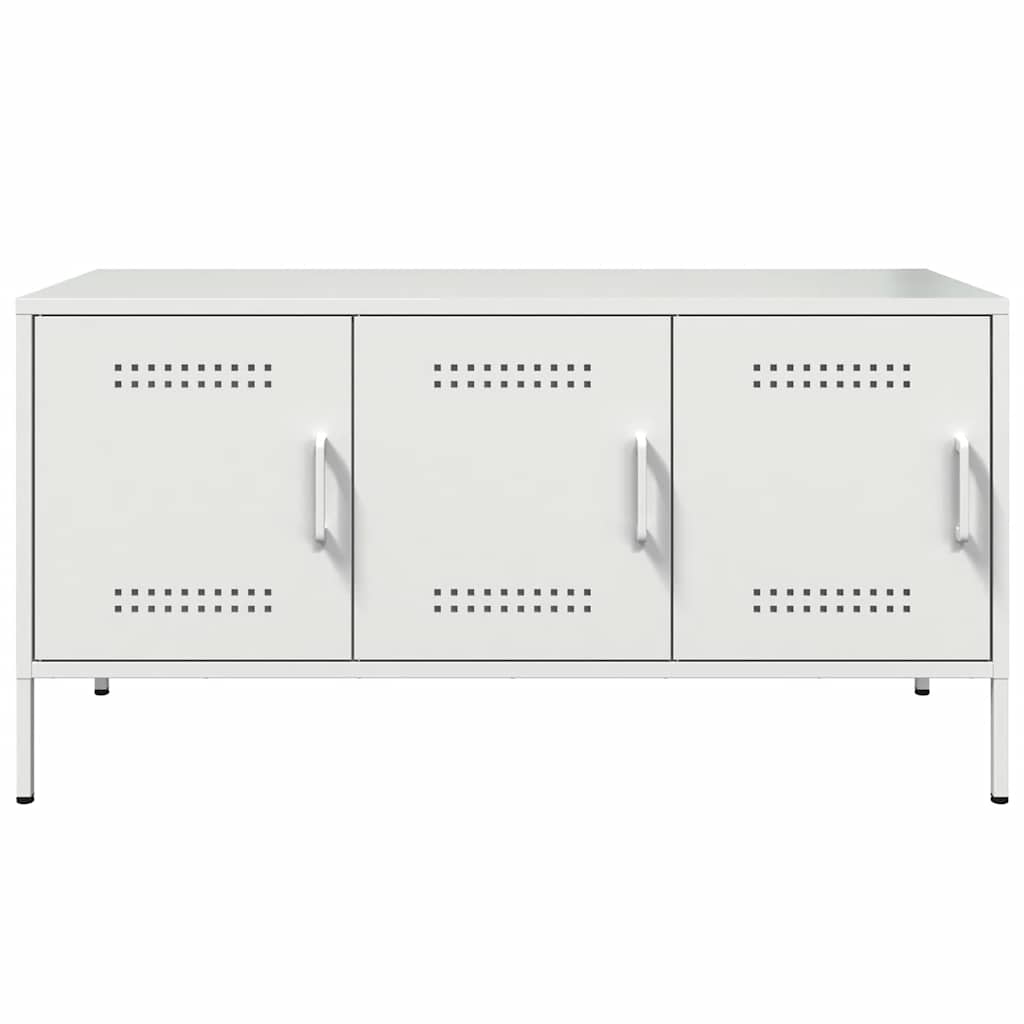 vidaXL TV Cabinet White 100.5x39x50.5 cm Steel