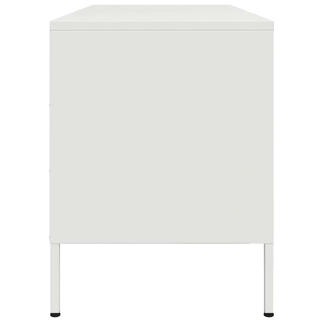 vidaXL TV Cabinet White 100.5x39x50.5 cm Steel