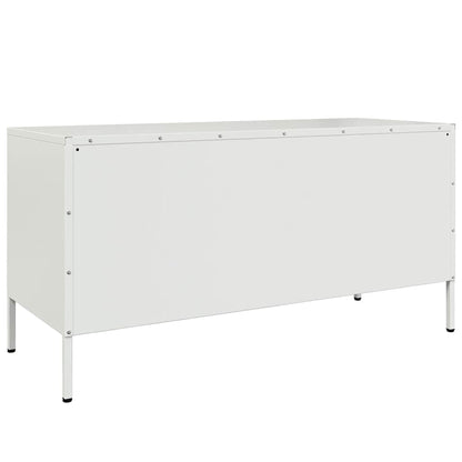 vidaXL TV Cabinet White 100.5x39x50.5 cm Steel