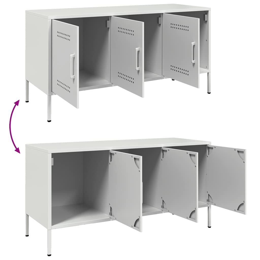 vidaXL TV Cabinet White 100.5x39x50.5 cm Steel