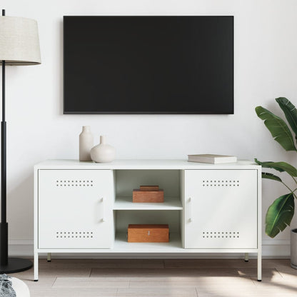 vidaXL TV Cabinet White 100.5x39x50.5 cm Steel