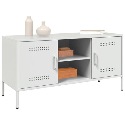 vidaXL TV Cabinet White 100.5x39x50.5 cm Steel