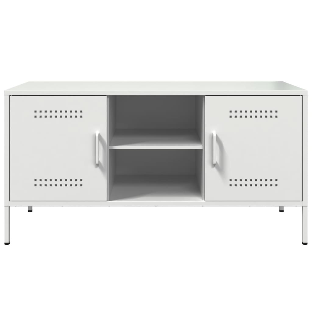 vidaXL TV Cabinet White 100.5x39x50.5 cm Steel