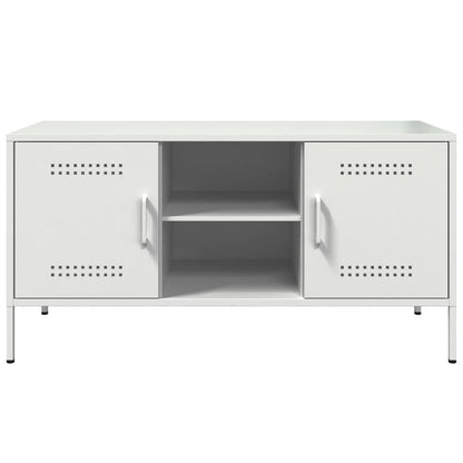 vidaXL TV Cabinet White 100.5x39x50.5 cm Steel