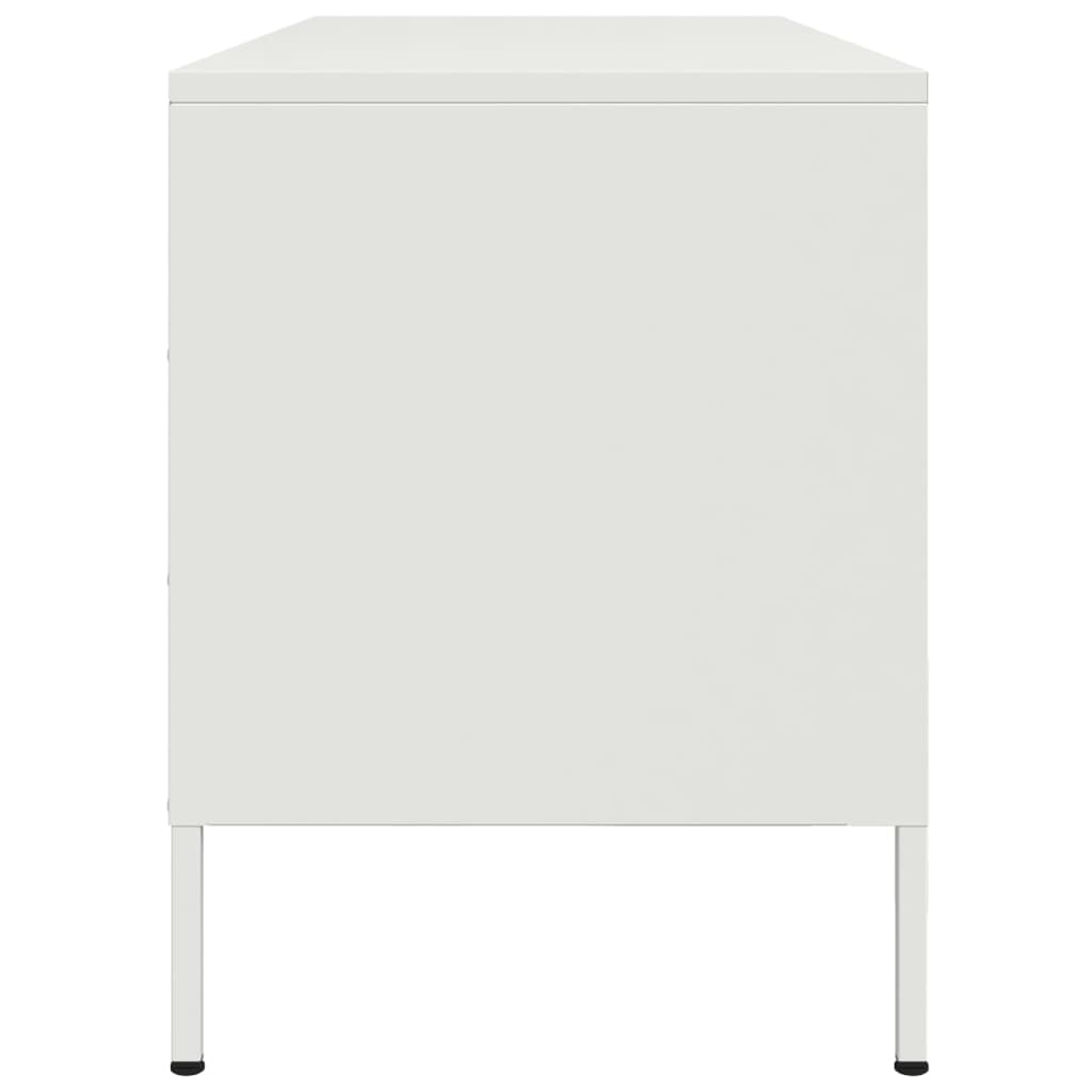 vidaXL TV Cabinet White 100.5x39x50.5 cm Steel