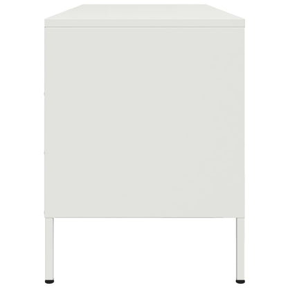 vidaXL TV Cabinet White 100.5x39x50.5 cm Steel