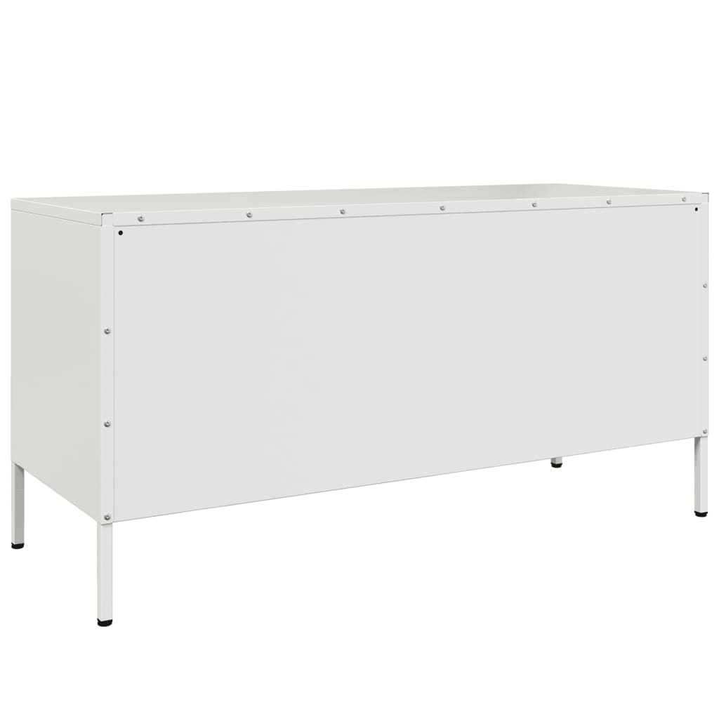 vidaXL TV Cabinet White 100.5x39x50.5 cm Steel