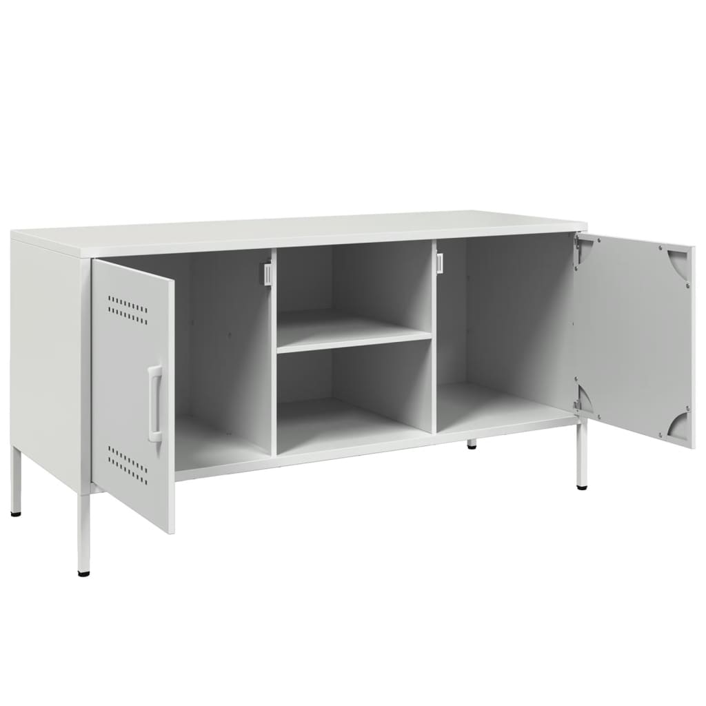 vidaXL TV Cabinet White 100.5x39x50.5 cm Steel