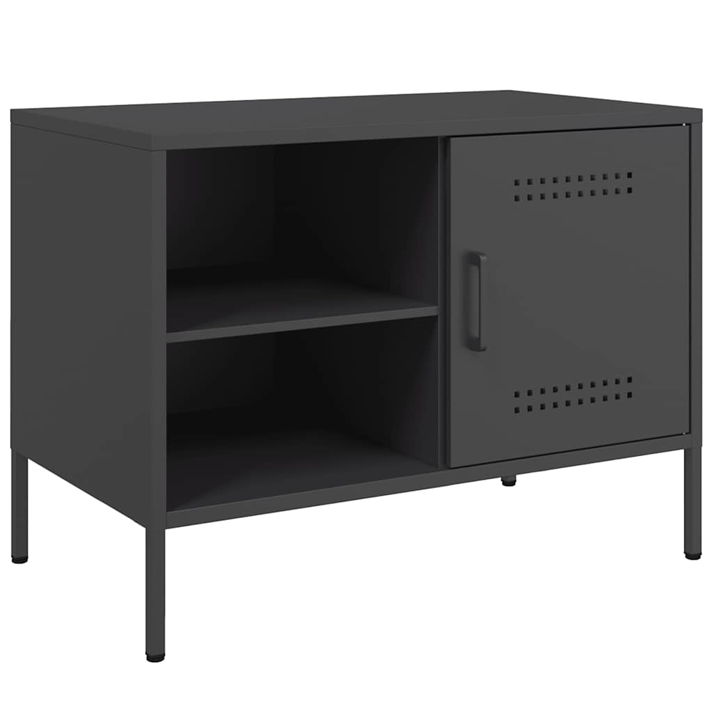 vidaXL TV Cabinet Black 68x39x50.5 cm Steel